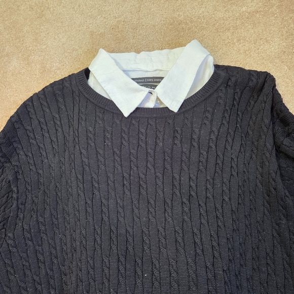 Tasso Elba black 100% cotton Sweater - Picture 3 of 10